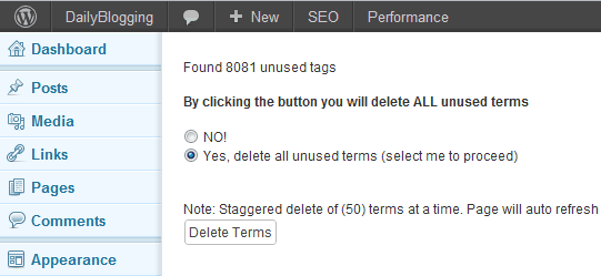 Delete Unused WordPress Tags Delete Unused WordPress Tags