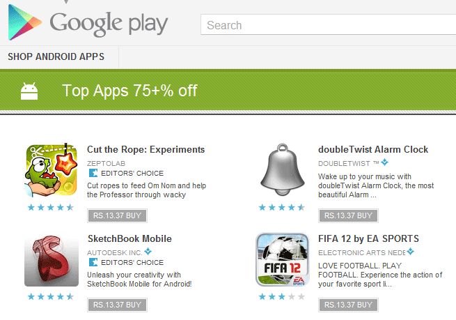 Google Play Apps Discount Google Play Apps Discount